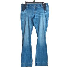 Liz Lange Maternity Flare Jeans Womens Small Light Wash Low Rise Elastic Stretch